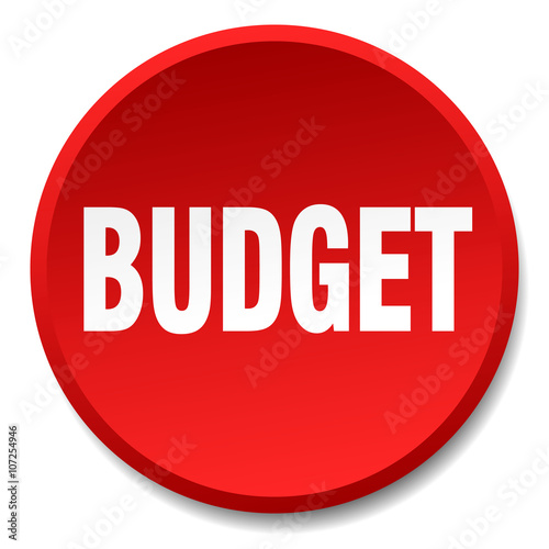 budget red round flat isolated push button