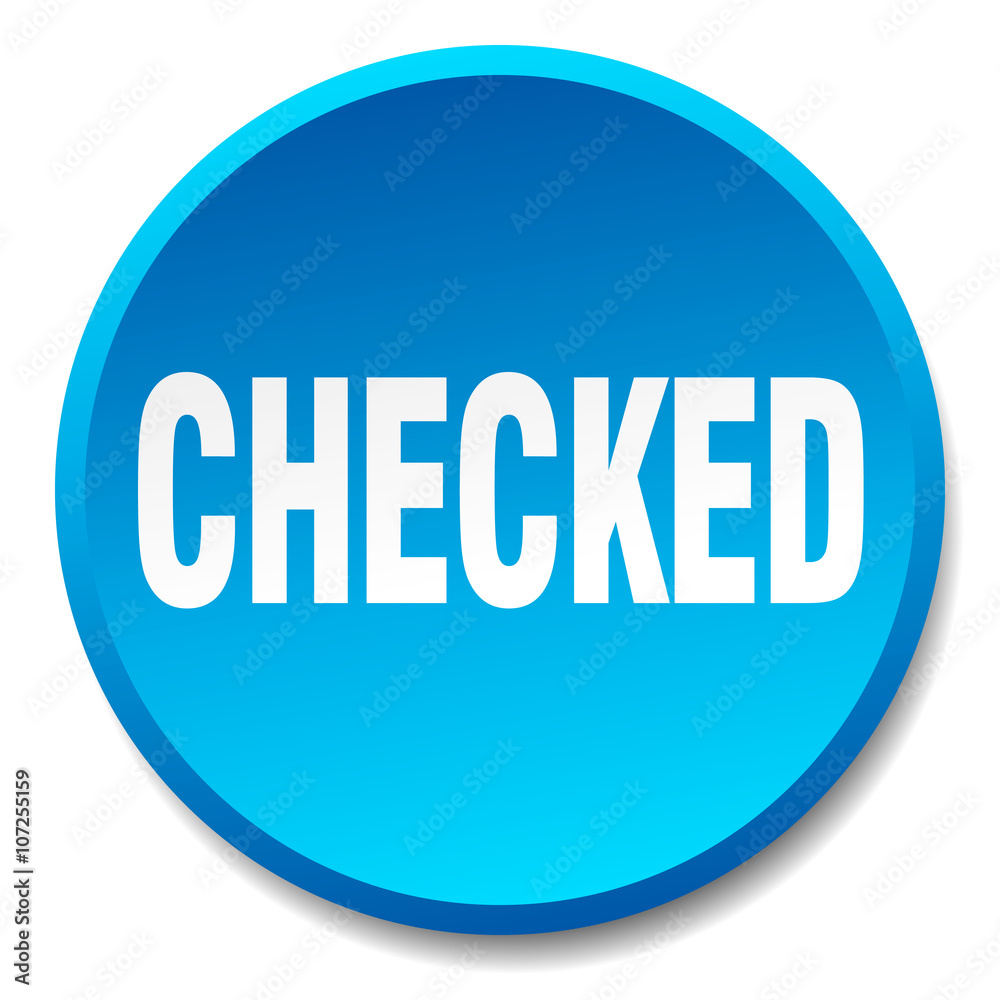 checked blue round flat isolated push button checked blue round flat isolated push button