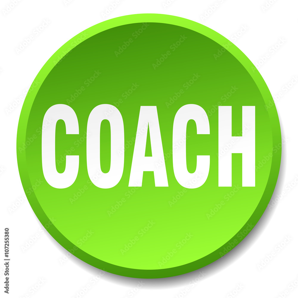 coach green round flat isolated push button coach green round flat isolated push button