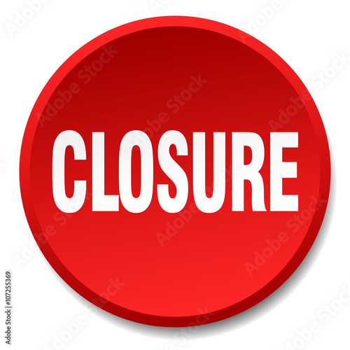 closure red round flat isolated push button