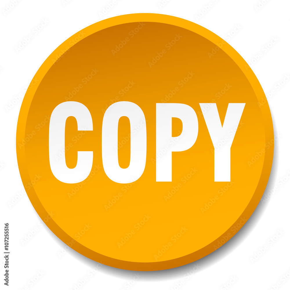 copy orange round flat isolated push button copy orange round flat isolated push button