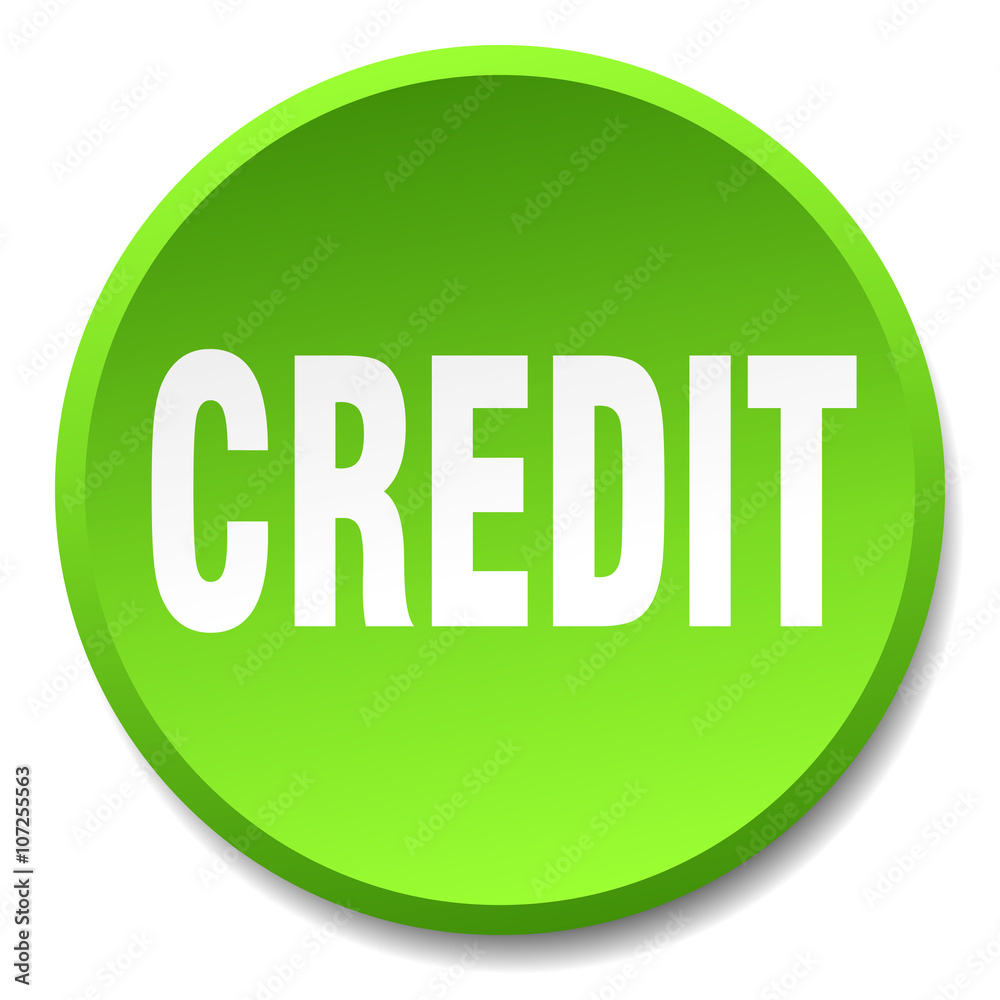 credit green round flat isolated push button credit green round flat isolated push button