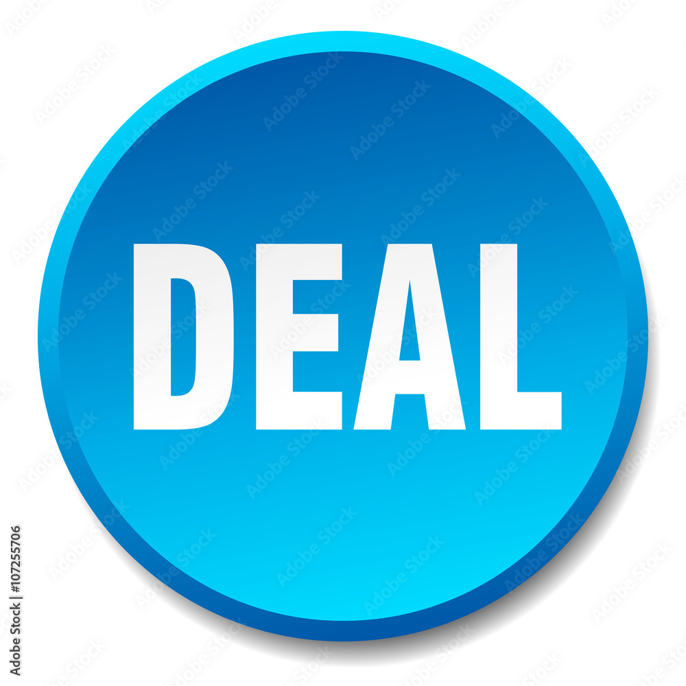 deal blue round flat isolated push button deal blue round flat isolated push button