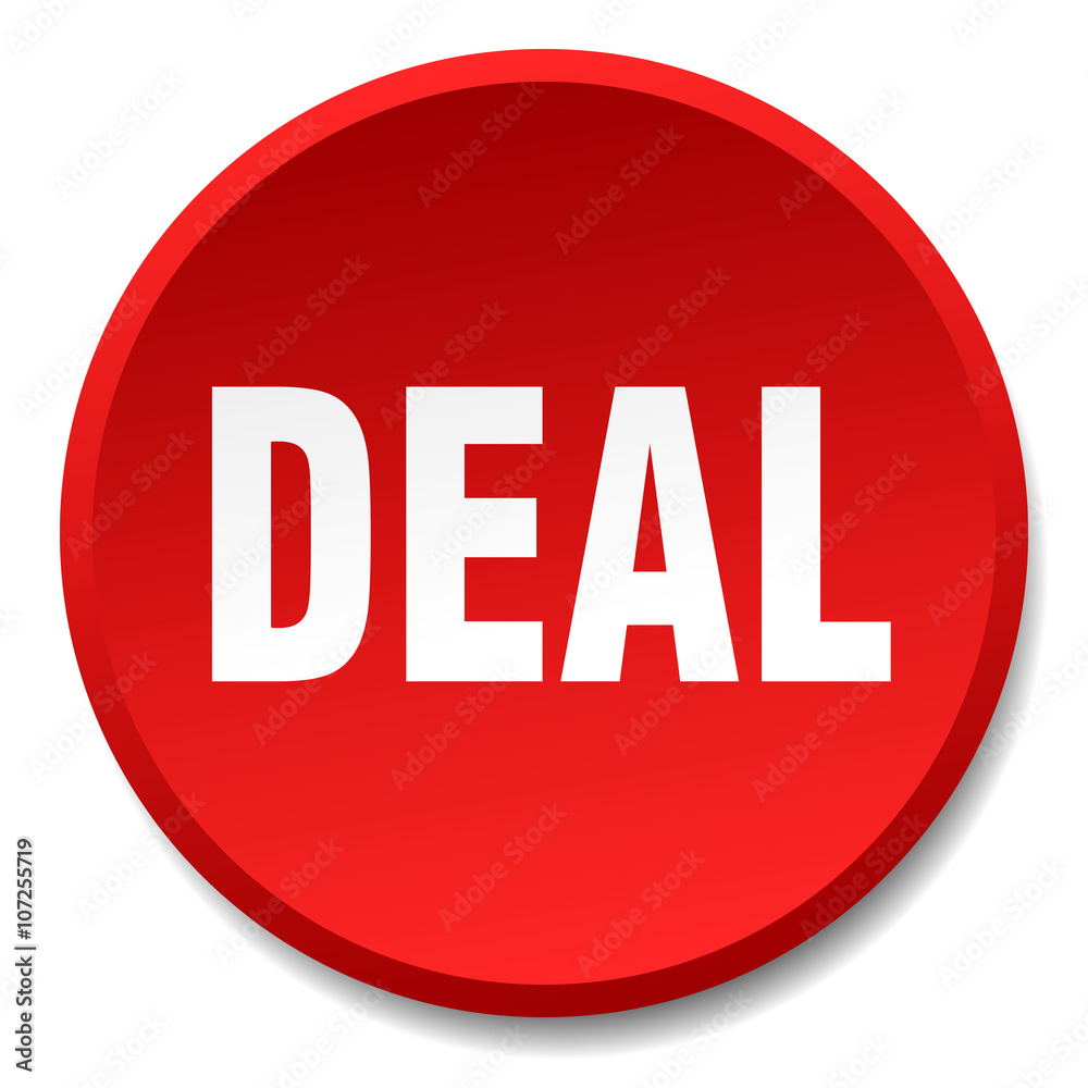 deal red round flat isolated push button deal red round flat isolated push button