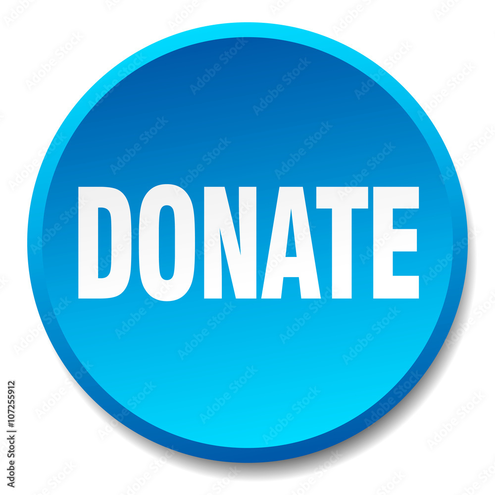 donate blue round flat isolated push button donate blue round flat isolated push button
