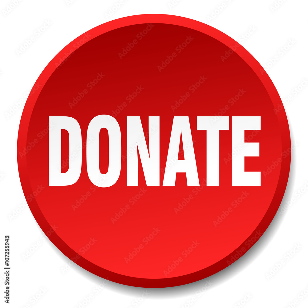 donate red round flat isolated push button donate red round flat isolated push button
