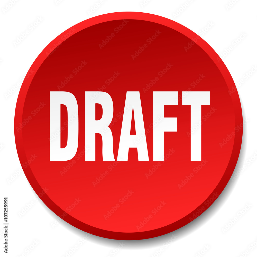 draft red round flat isolated push button draft red round flat isolated push button