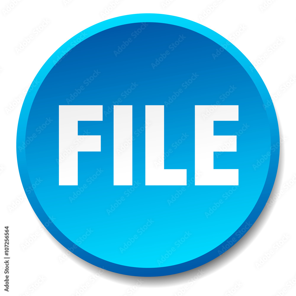 file blue round flat isolated push button file blue round flat isolated push button