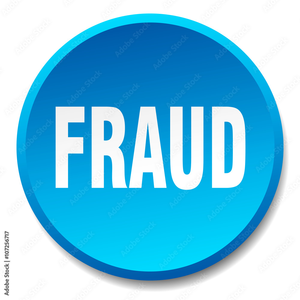 fraud blue round flat isolated push button fraud blue round flat isolated push button