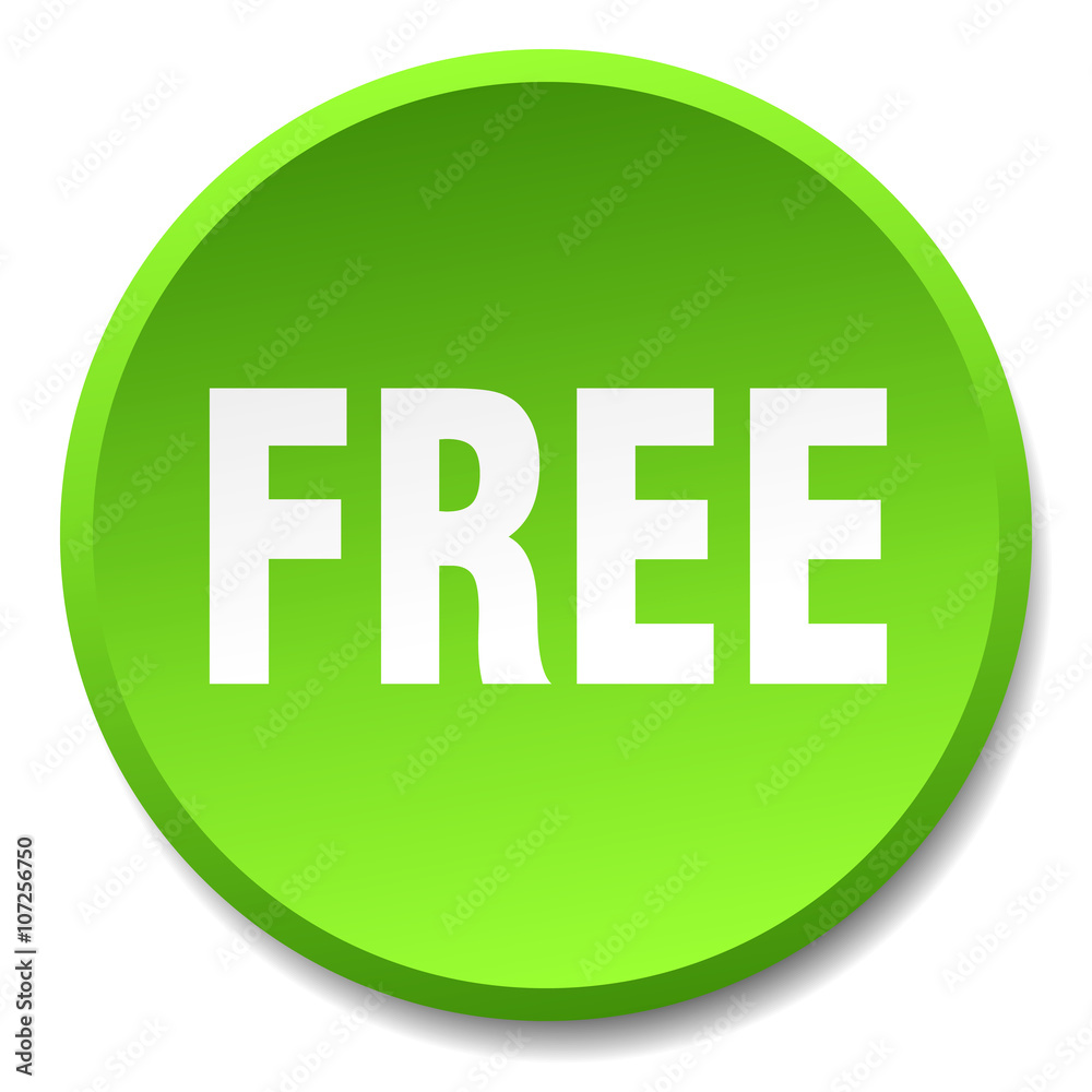 free green round flat isolated push button free green round flat isolated push button