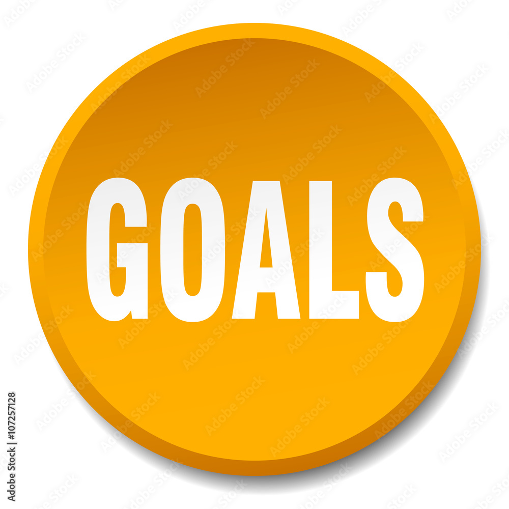 goals orange round flat isolated push button goals orange round flat isolated push button
