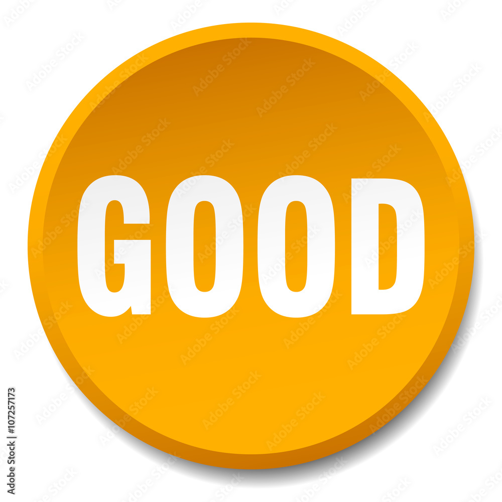 good orange round flat isolated push button