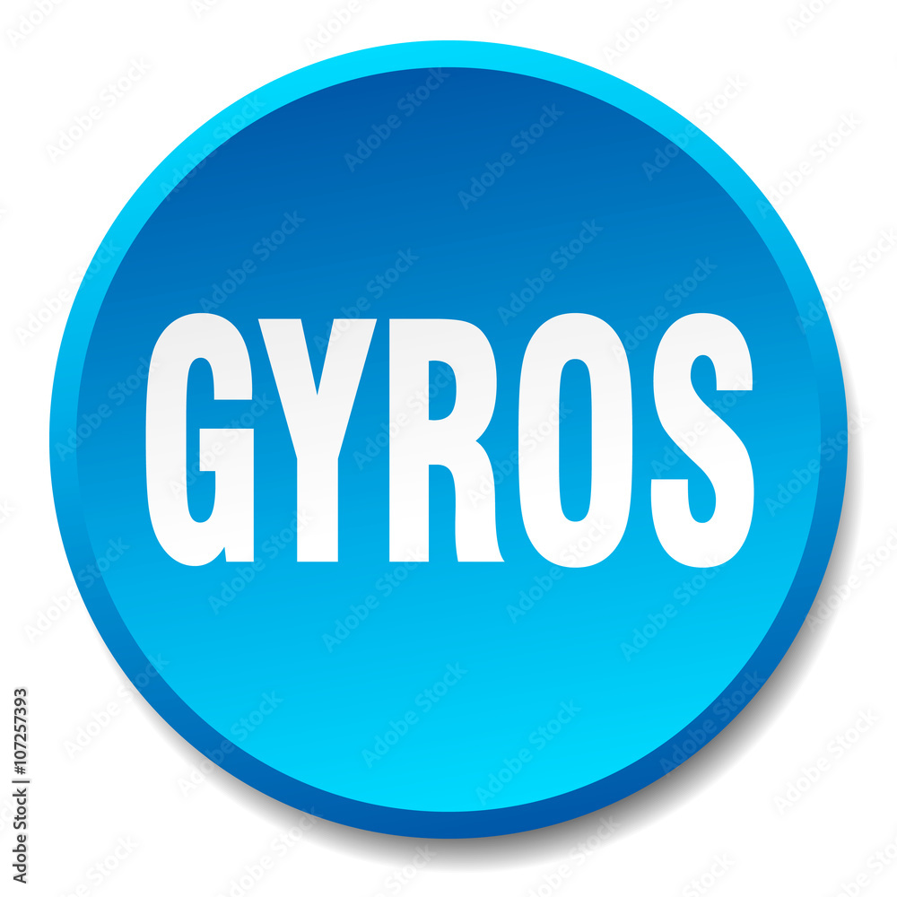 gyros blue round flat isolated push button gyros blue round flat isolated push button