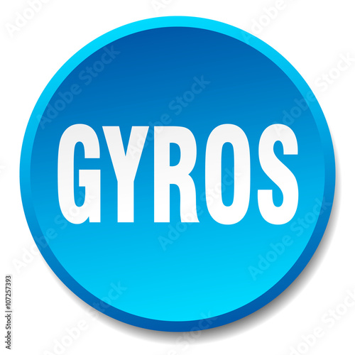gyros blue round flat isolated push button