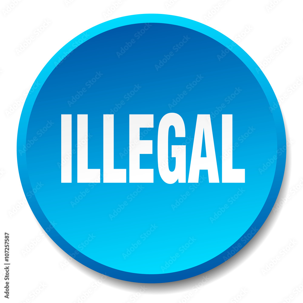 illegal blue round flat isolated push button illegal blue round flat isolated push button