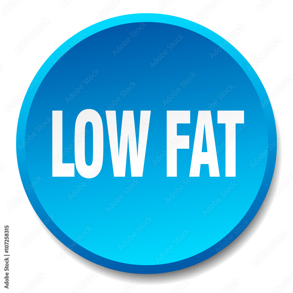 low fat blue round flat isolated push button