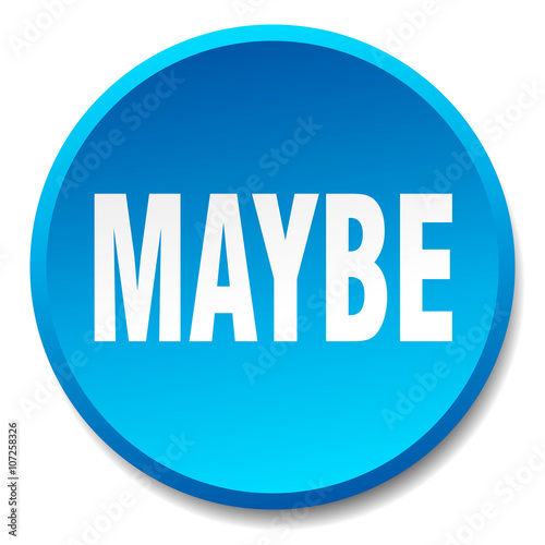 maybe blue round flat isolated push button