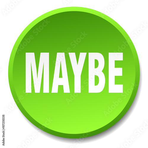 maybe green round flat isolated push button