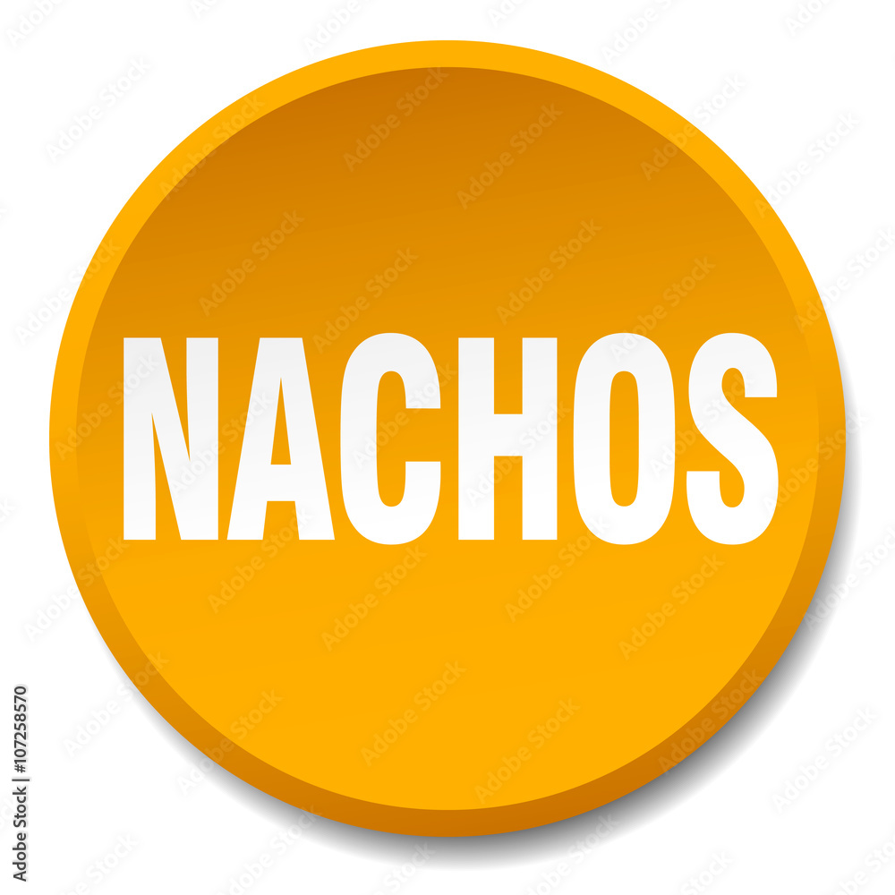 nachos orange round flat isolated push button