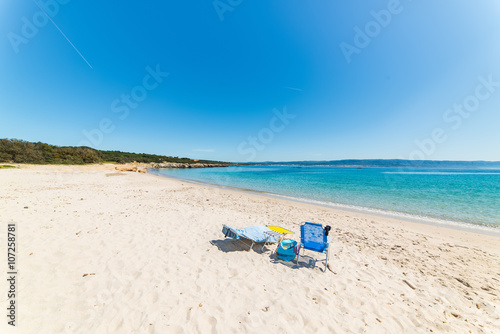 beach chairs on a empty beach