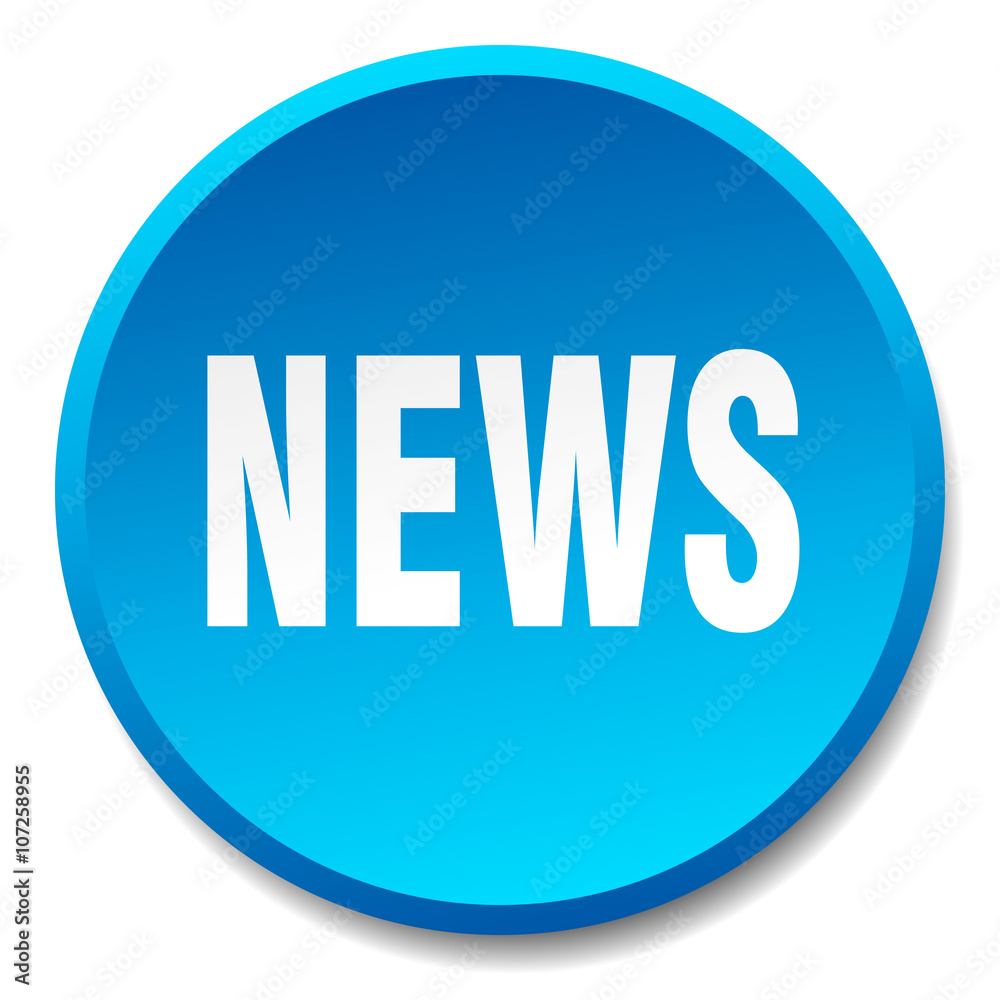 news blue round flat isolated push button news blue round flat isolated push button
