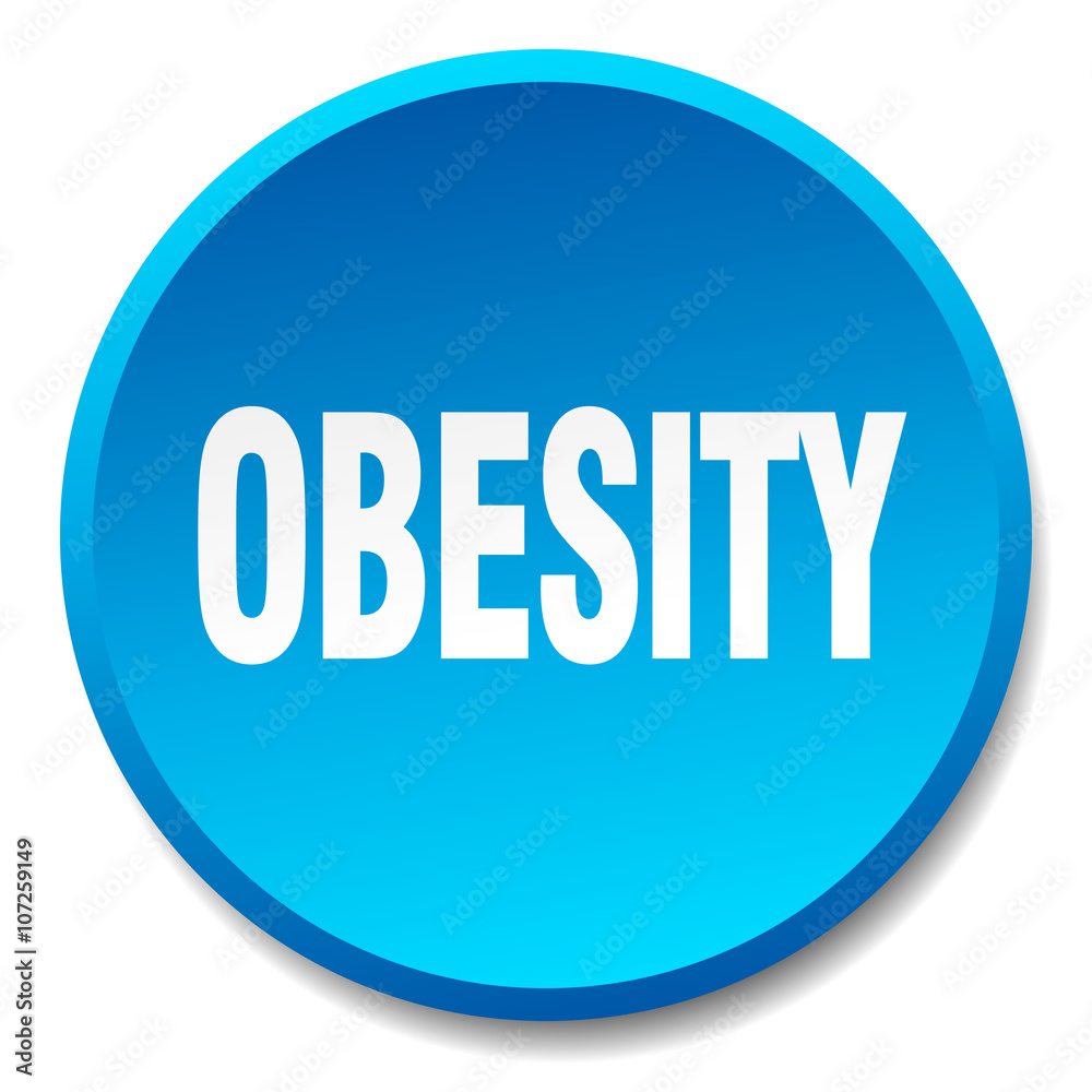obesity blue round flat isolated push button obesity blue round flat isolated push button