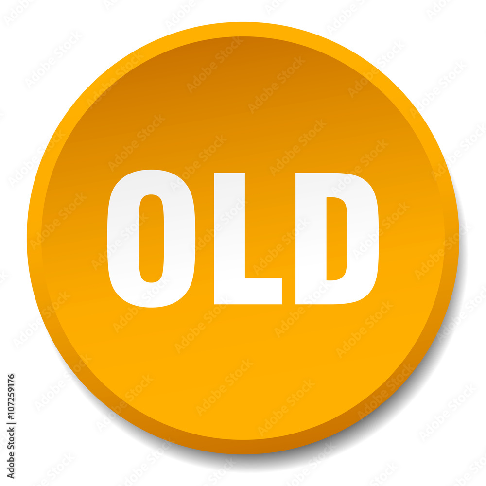 old orange round flat isolated push button old orange round flat isolated push button