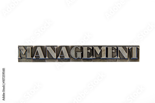 Management / caracteres d'imprimerie en plomb 