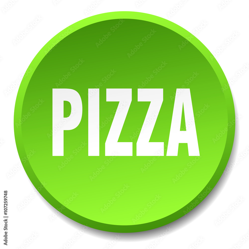 pizza green round flat isolated push button pizza green round flat isolated push button