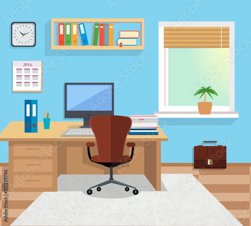 Interior Office Room. Illustration for Design