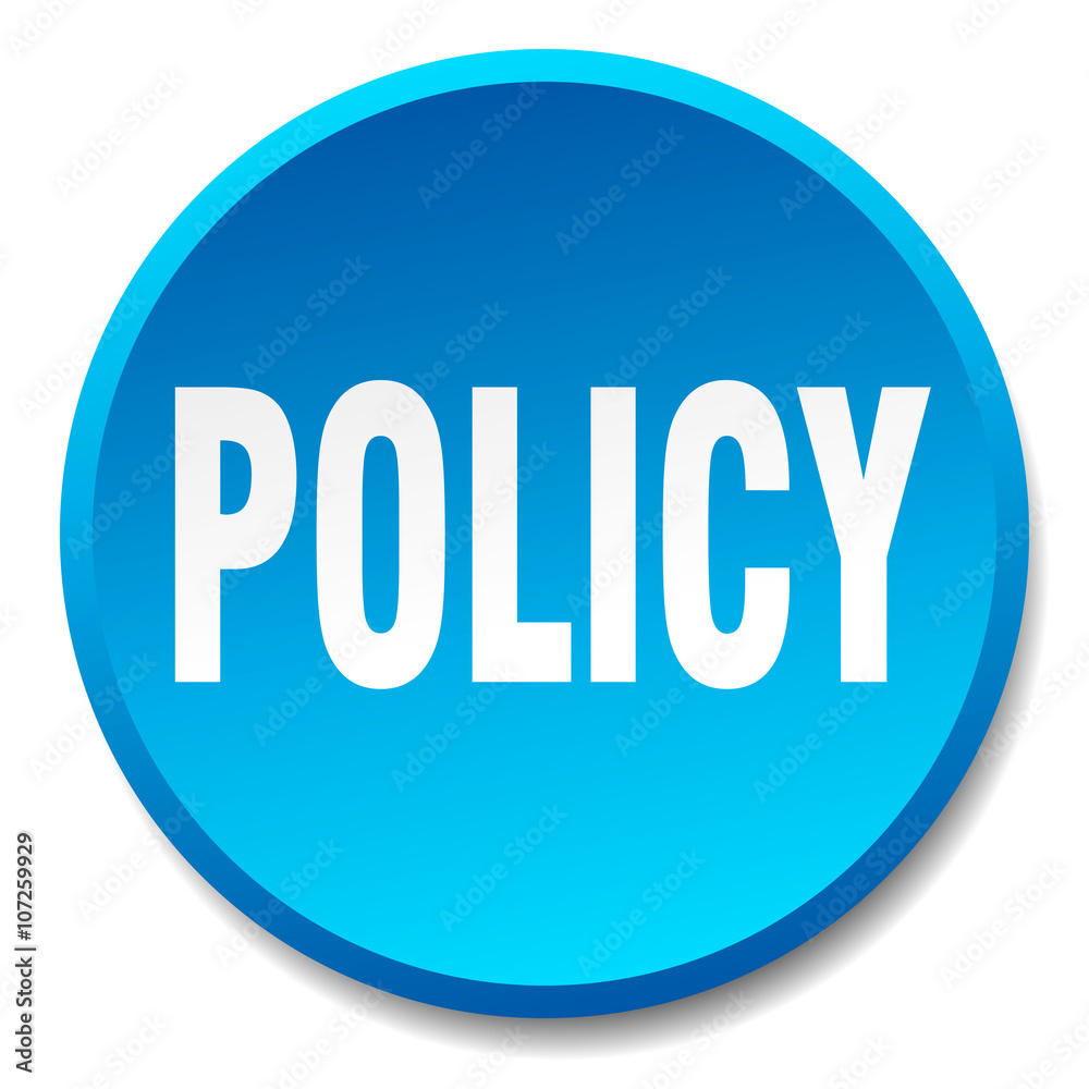policy blue round flat isolated push button policy blue round flat isolated push button