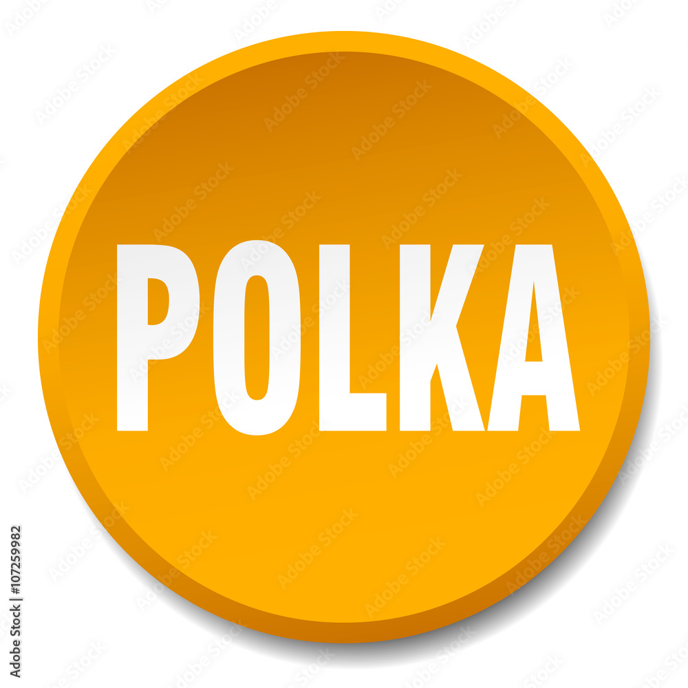 polka orange round flat isolated push button polka orange round flat isolated push button