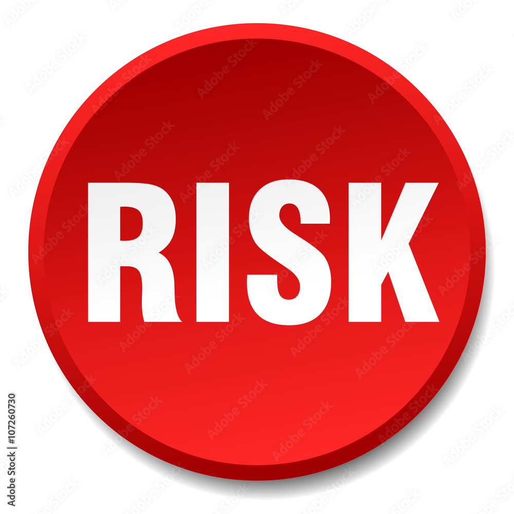 risk red round flat isolated push button risk red round flat isolated push button