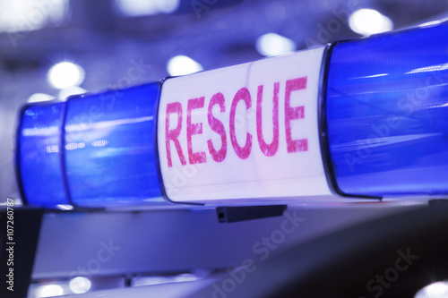 Rescue service blue beacons 
