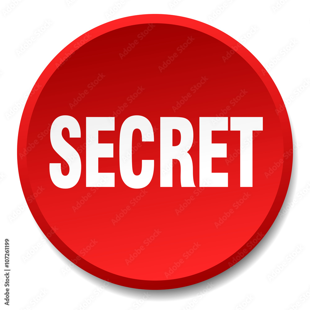 secret red round flat isolated push button secret red round flat isolated push button