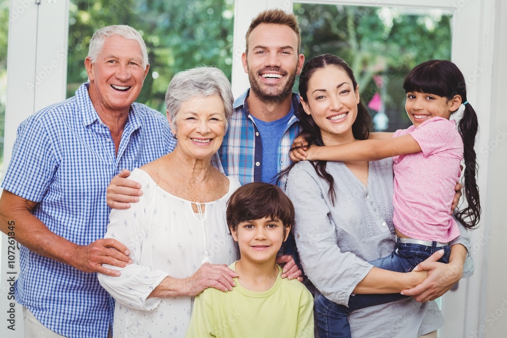 Portrait of cheerful multi generation family Portrait of cheerful multi generation family