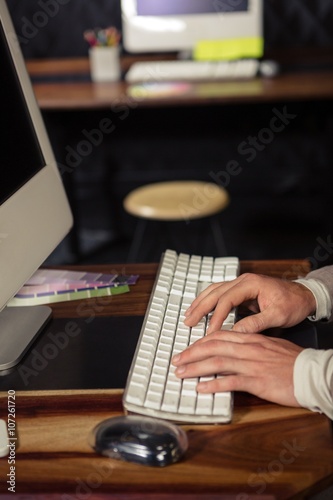 Creative businessman using computer