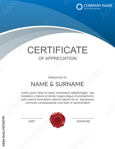 Vector certificate template.