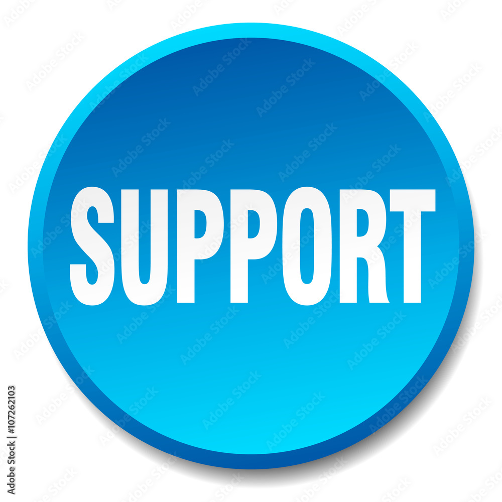support blue round flat isolated push button support blue round flat isolated push button