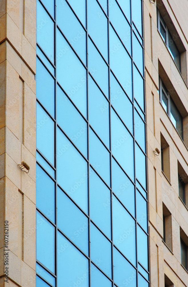 Group of glass windows on modern building for office Group of glass windows on modern building for office