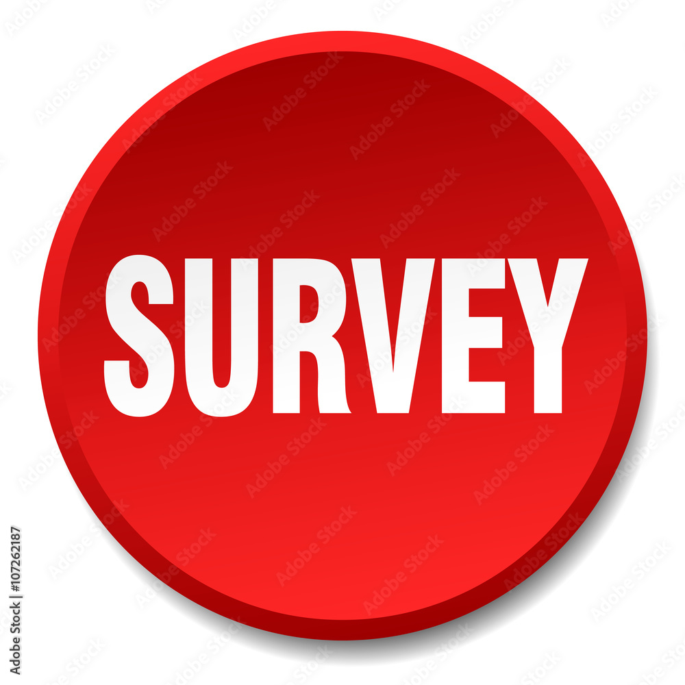 survey red round flat isolated push button survey red round flat isolated push button