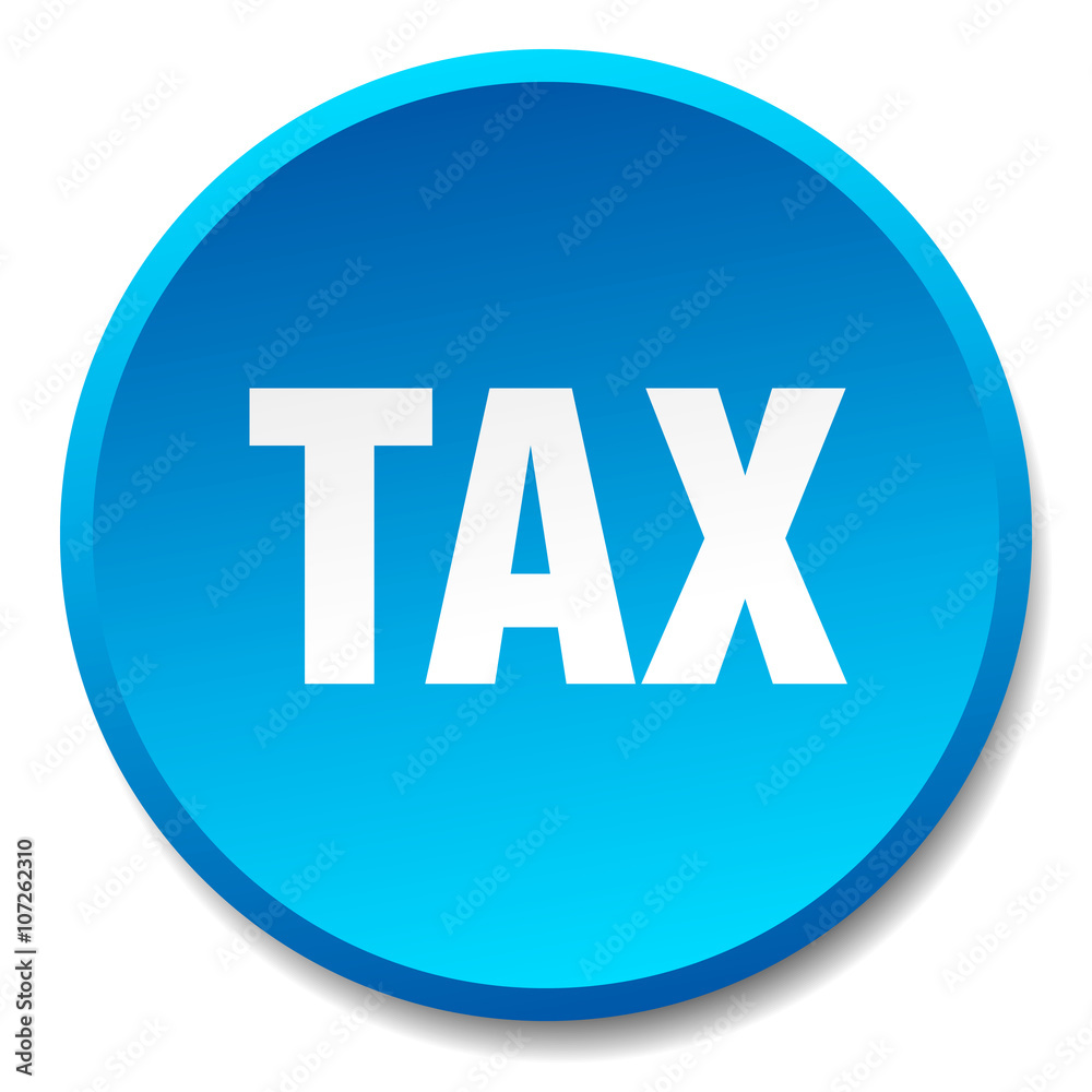 tax blue round flat isolated push button tax blue round flat isolated push button