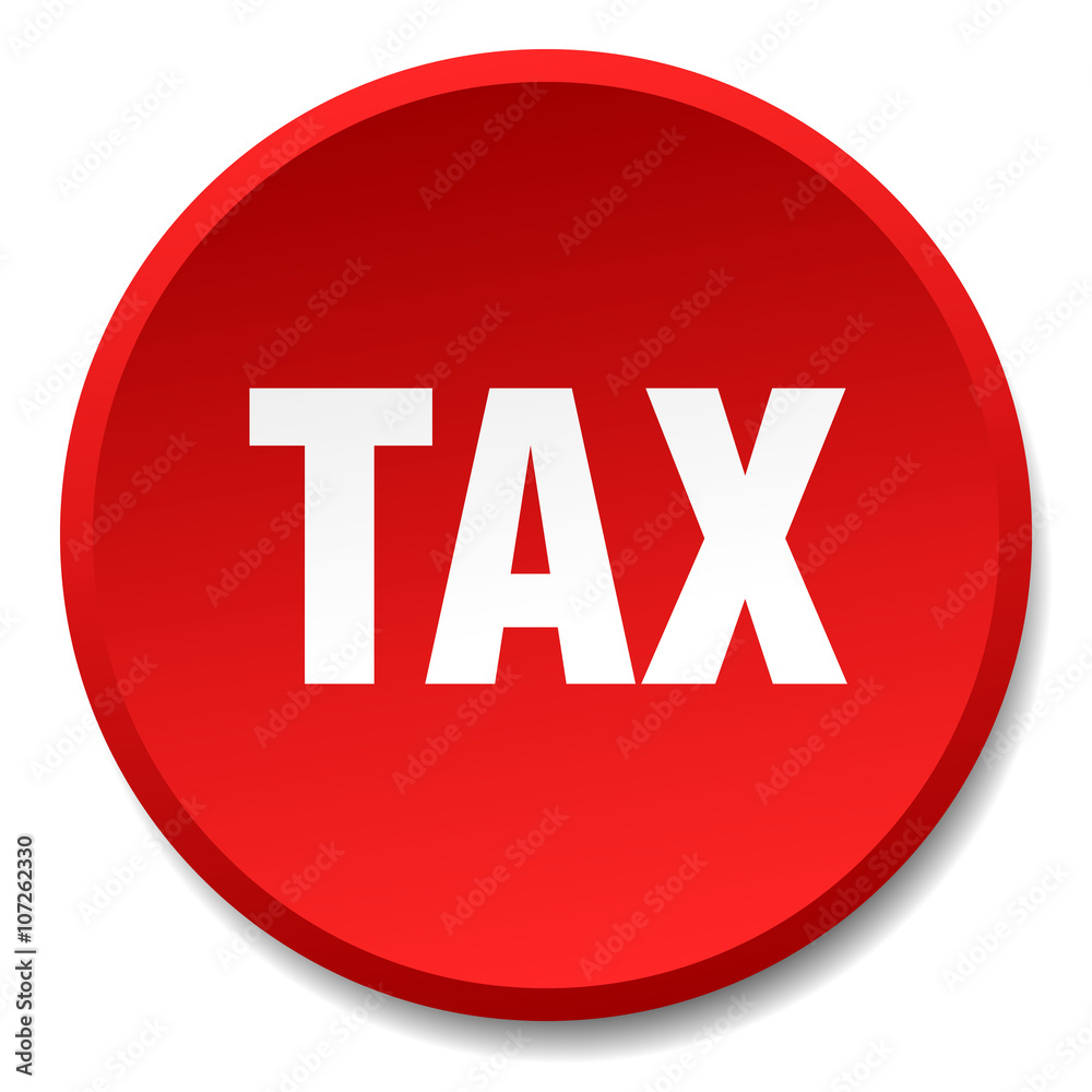 tax red round flat isolated push button tax red round flat isolated push button