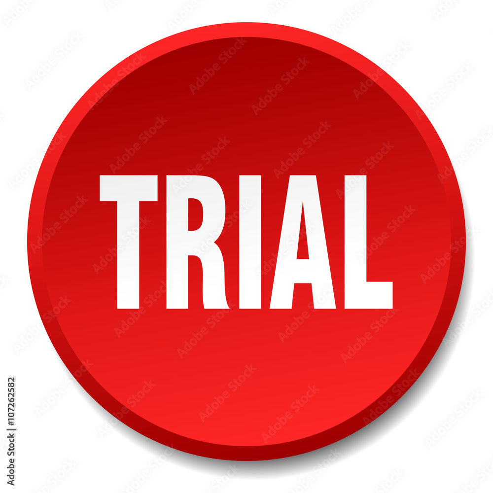 trial red round flat isolated push button trial red round flat isolated push button