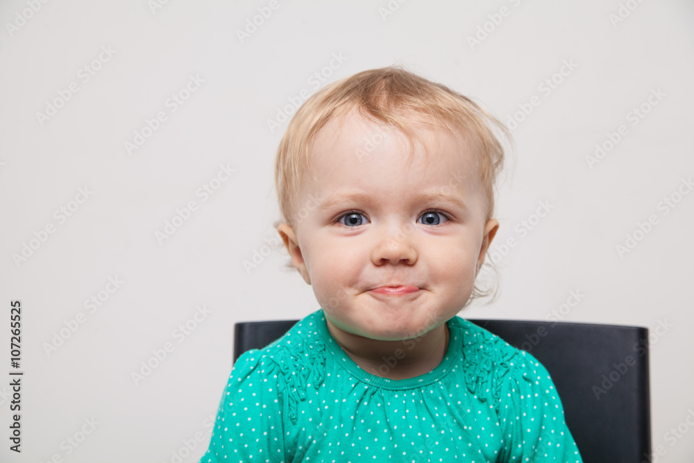 happy little girl a on white background happy little girl a on white background