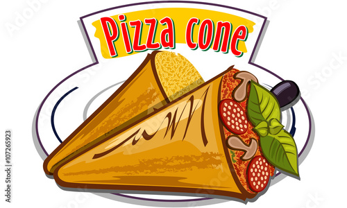 Pizza cone vector
