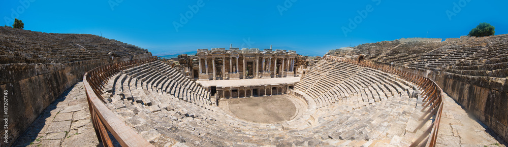 photo of ancient theatre in the city Hierapolis