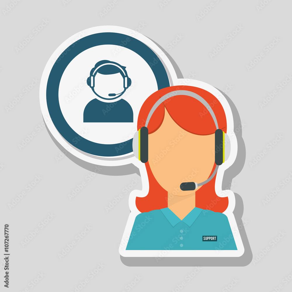 call center icon design, vector illustration