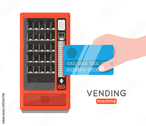 Vending machine vector set. Sell snacks and soda drinks vending