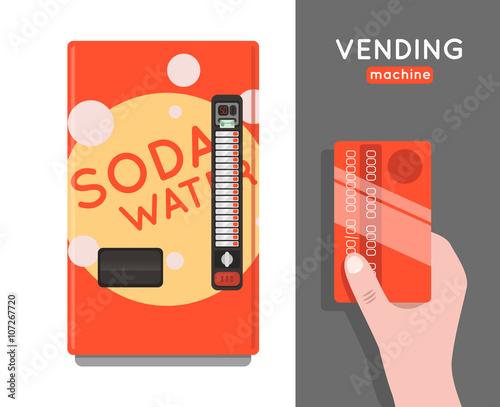 Vending machine vector set. Sell snacks and soda drinks vending